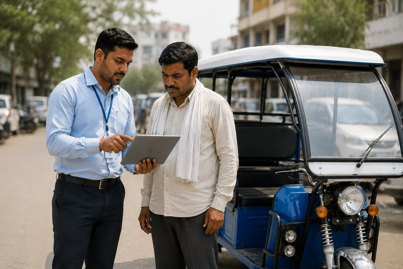 Apply for an e-rickshaw loan online — downpayment, EMI tables, interest rates, documents and approval in 3 days