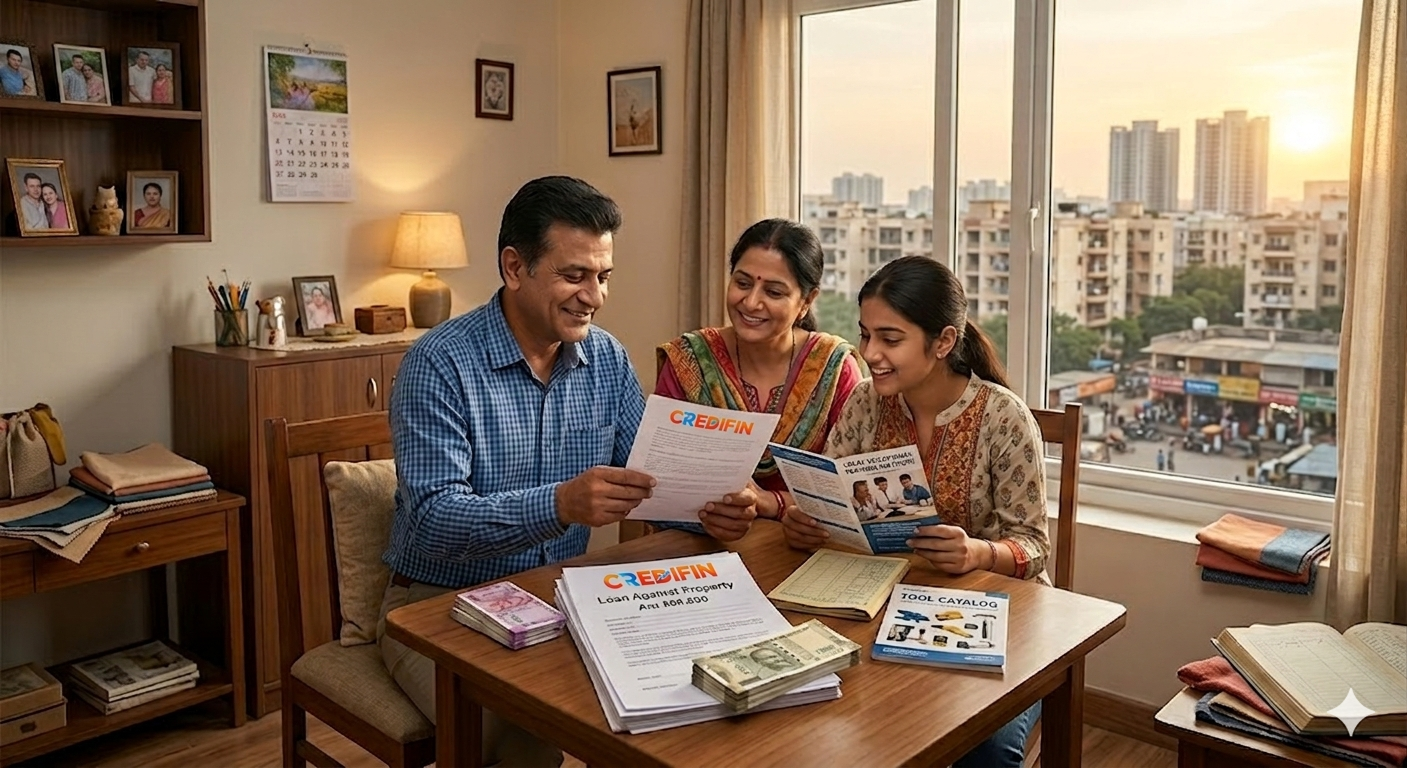 Loan against property in Noida 2026 — Credifin LAP for self-employed business owners in Sector 18, 62, 137, Greater Noida