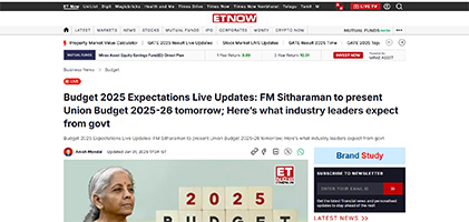 Press coverage by Budget 2025 Expectations Live Updates: FM Sitharaman to present Union Budget 2025-26 tomorrow; Here’s what industry leaders expect from govt