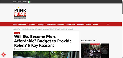 Press coverage by Will EVs Become More Affordable? Budget to Provide Relief? 5 Key Reasons