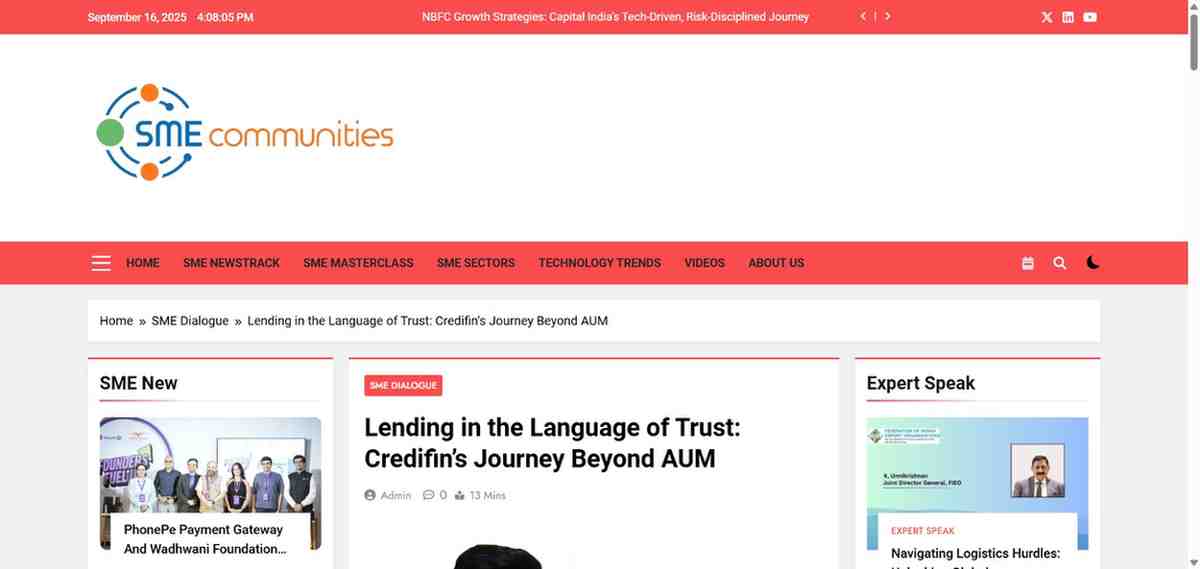 Press coverage by Lending in the Language of Trust: Credifin’s Journey Beyond AUM