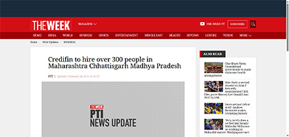 Press coverage by Credifin to hire over 300 people in Maharashtra Chhattisgarh Madhya Pradesh