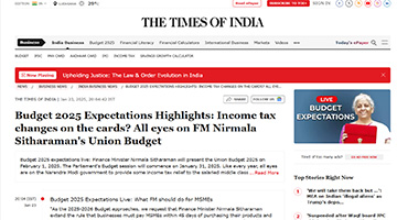 Press coverage by Budget 2025 Expectations Highlights: Income tax changes on the cards?