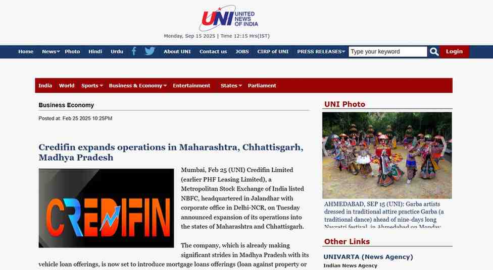 Press coverage by Credifin expands operations in Maharashtra, Chhattisgarh, Madhya Pradesh