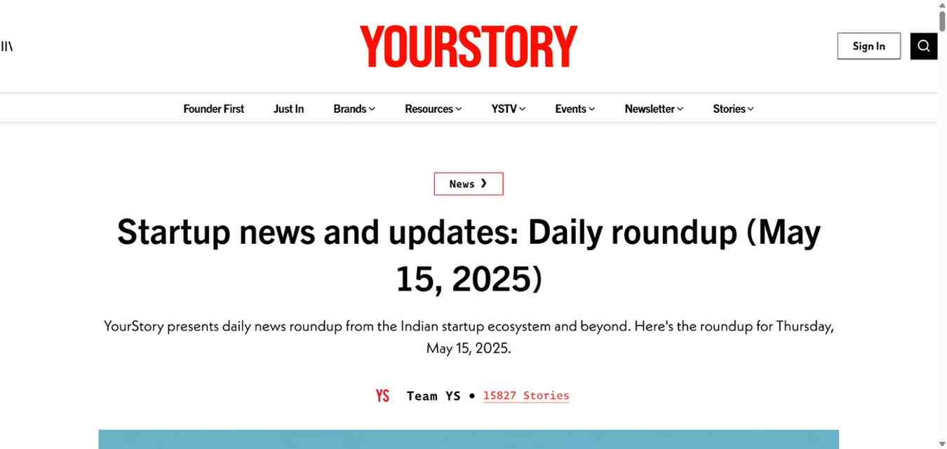 Press coverage by Startup news and updates: Daily roundup (May 15, 2025)